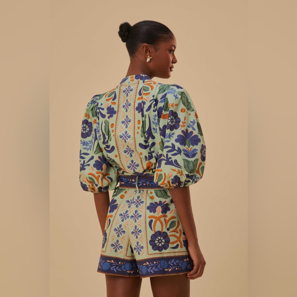 FARM Rio Ocean Tapestry Green Romper - Picture 10 of 14